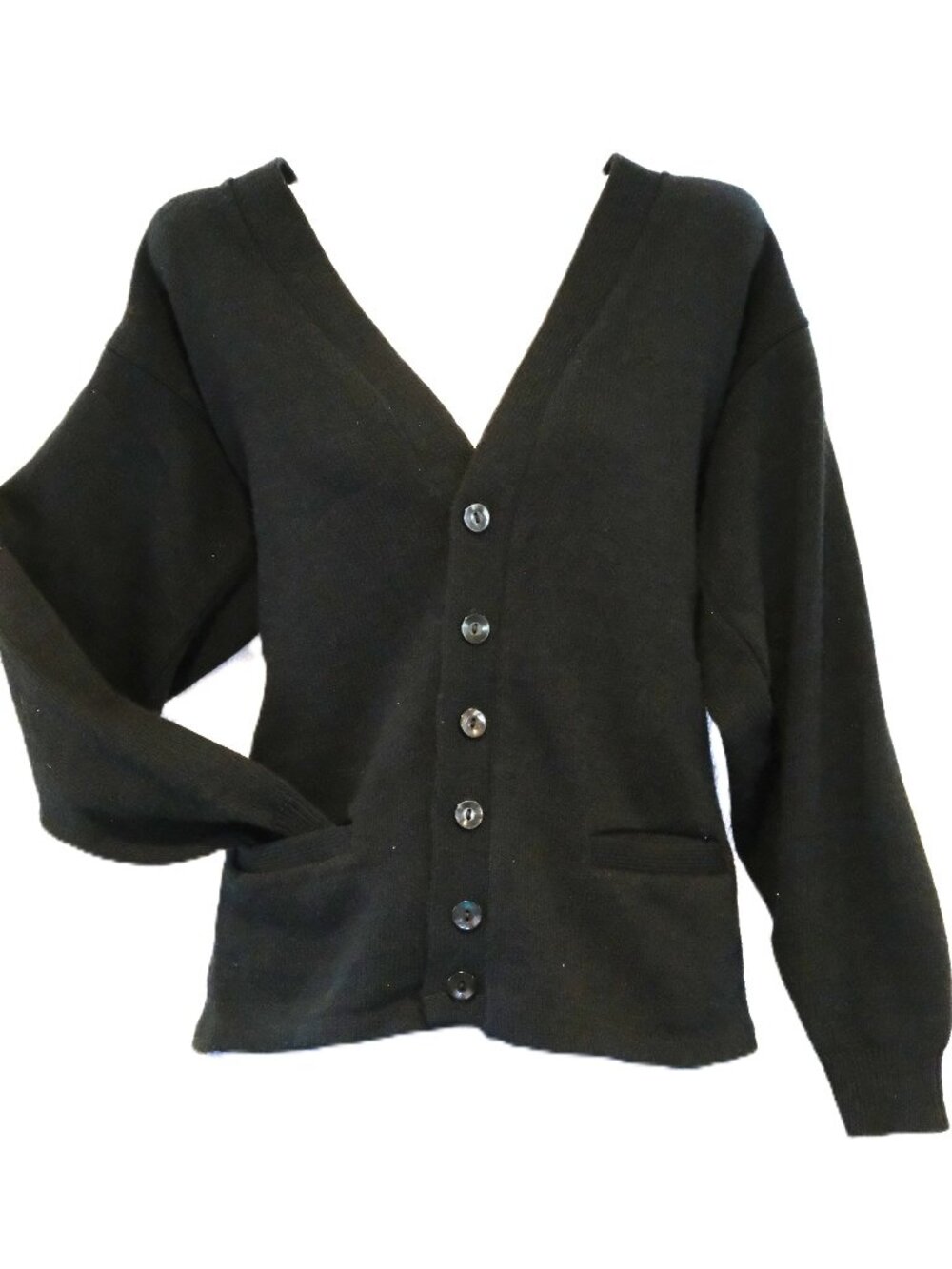 Vintage Havenshire Teal Jewel Tone Cardigan Sweater Button Front w/ Pockets